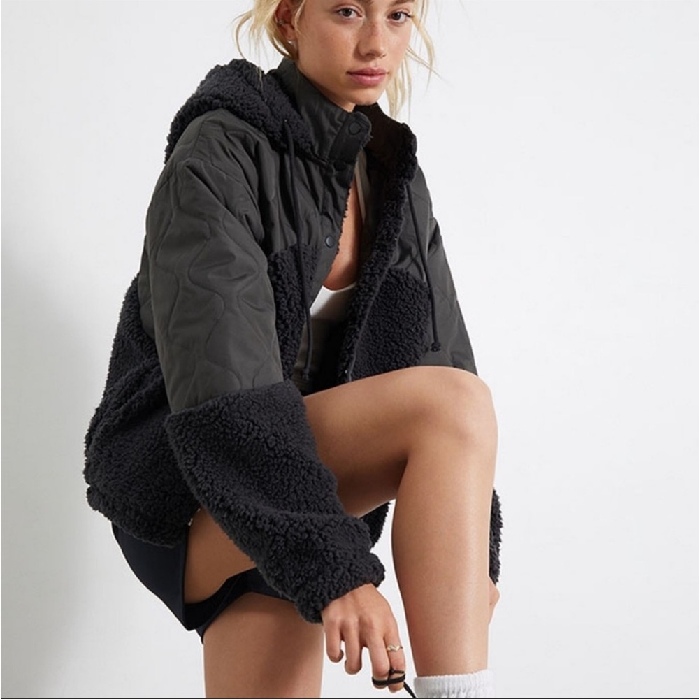 Quilted Sherpa hoodie